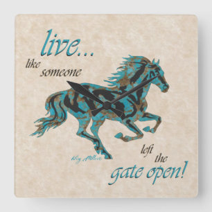 Inspirational Horse Square Wall Clock