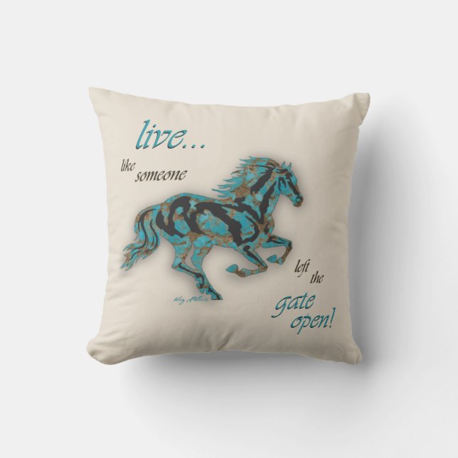 Inspirational Horse Throw Pillow (Front)