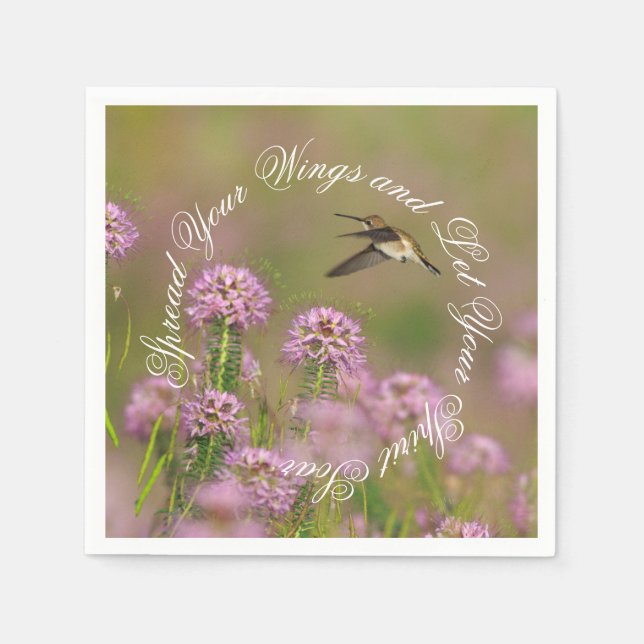 Inspirational Hummingbird Wings Napkin (Front)