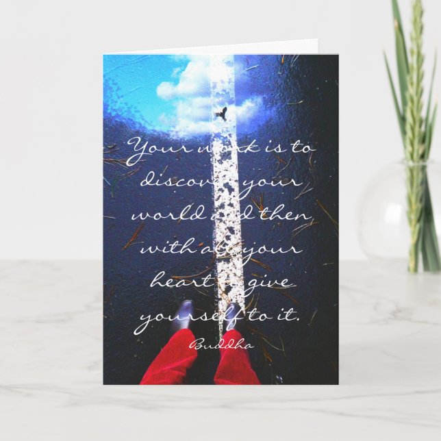 Inspirational image with Buddha quote Card (Front)