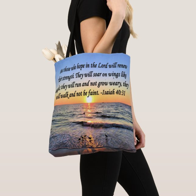 INSPIRATIONAL ISAIAH 40:31 TOTE BAG (Close Up)