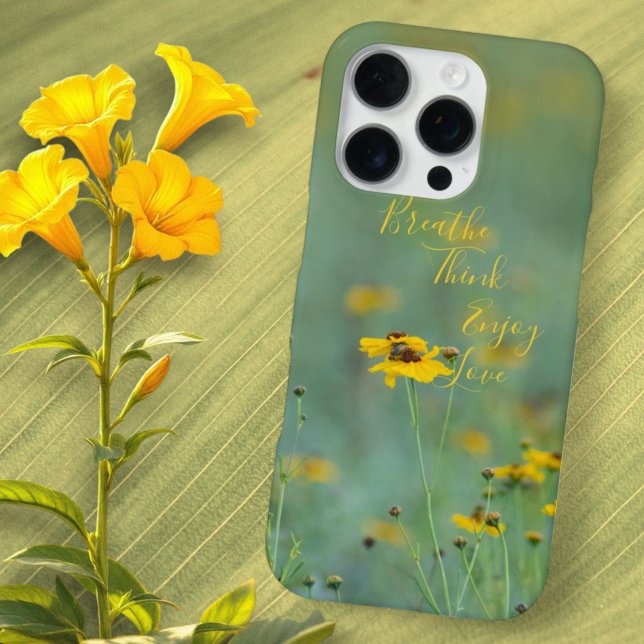 Inspirational Isolated Yellow Wildflowers Custom iPhone Case (phone case vertical)