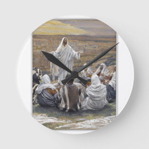 Inspirational Jesus Bible Faith Hope Love Round Clock