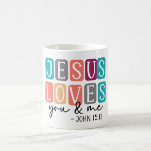 Inspirational Jesus Loves You Coffee Mug