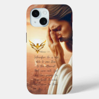 Inspirational Jesus Praying Gold Dove Scripture