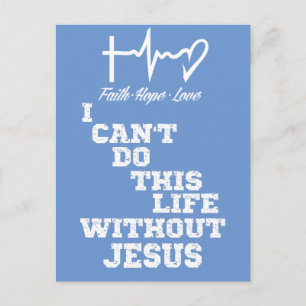 Inspirational Jesus Quote with Heartbeat Christian Postcard