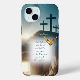 Inspirational Jesus Resurrection Gold Dove Bible iPhone 15 Case