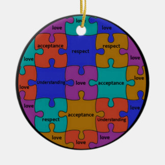 INSPIRATIONAL JIGSAW PUZZLE QUOTE CERAMIC TREE DECORATION