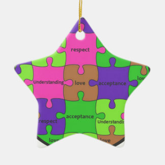 INSPIRATIONAL JIGSAW PUZZLE QUOTE CERAMIC TREE DECORATION