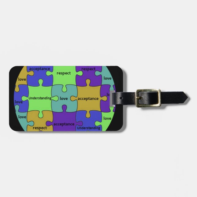 INSPIRATIONAL JIGSAW PUZZLE QUOTE LUGGAGE TAG (Front Horizontal)