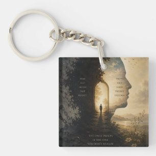 Inspirational Journey Hip Flask Faith Over Fear Key Ring