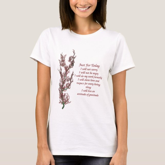 Inspirational Just For Today Quote T-Shirt (Front)