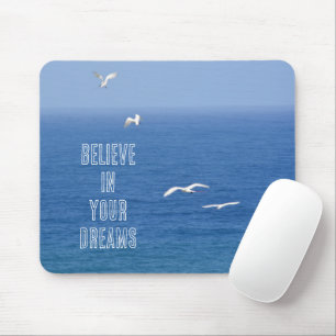 Inspirational Kauai Birds Flying Over the Ocean Mouse Mat