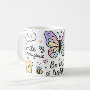 Inspirational Kawaii-Boho Butterfly Sticker Sheet  Coffee Mug