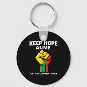 Inspirational keep hopes alive black history pride key ring