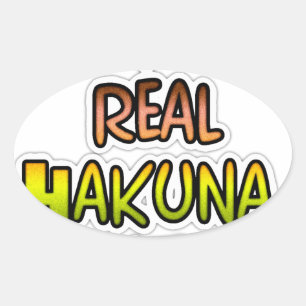 Inspirational "Keep It Real Hakuna Matata" Art Oval Sticker