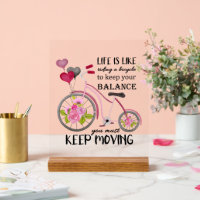 Inspirational keep moving word art Bike