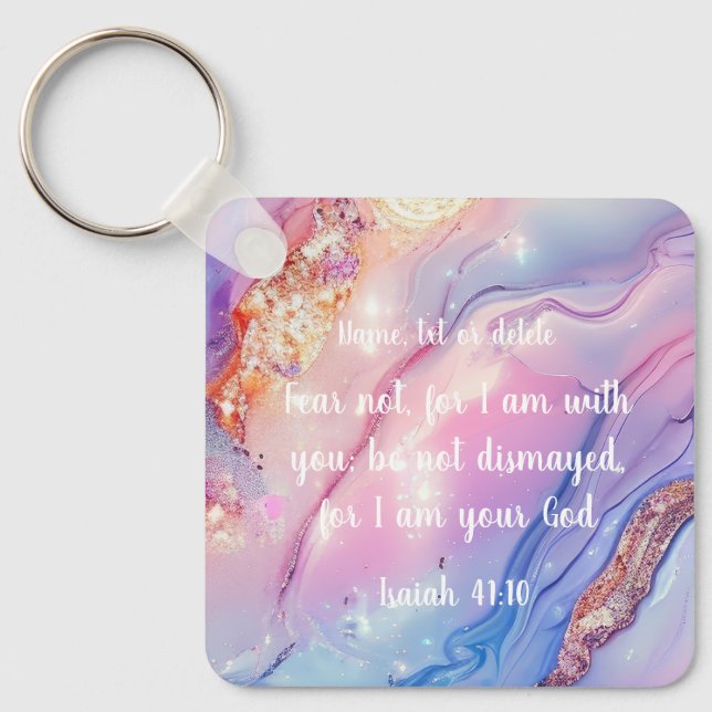 Inspirational Keychain – Isaiah 41:10 Fear Not  (Front)