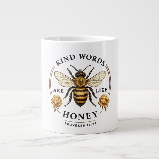 inspirational Kind Words/Bee Large Coffee Mug (Front)