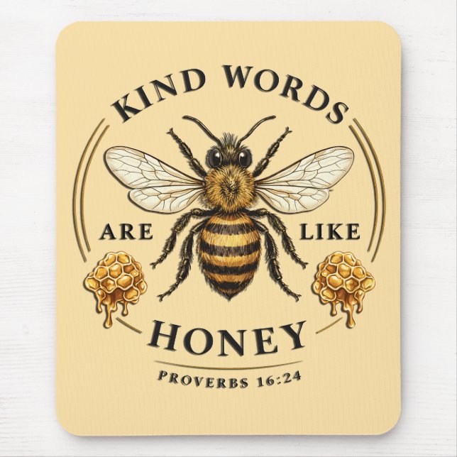 Inspirational Kind Words/Bee Mouse Mat (Front)