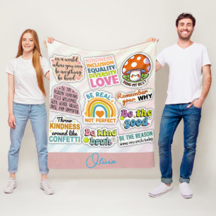 Inspirational Kindness Custom- Motivational Cosy  Fleece Blanket