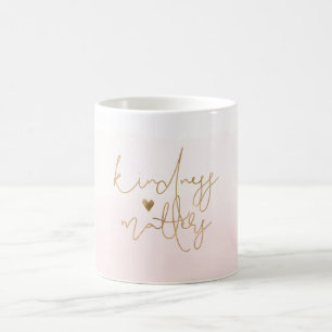 Inspirational Kindness Matters Gold Heart Coffee Mug