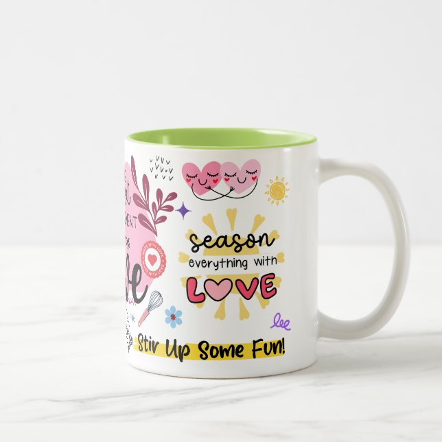 Inspirational Kitchen Quotes Two-Tone Coffee Mug (Right)