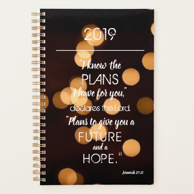 Inspirational Know The Plans Jeremiah 29:11 Lights Planner (Front)