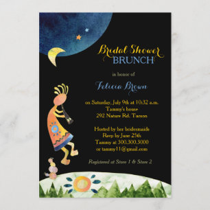 Inspirational Kokopelli Art Bridal Shower Brunch Invitation