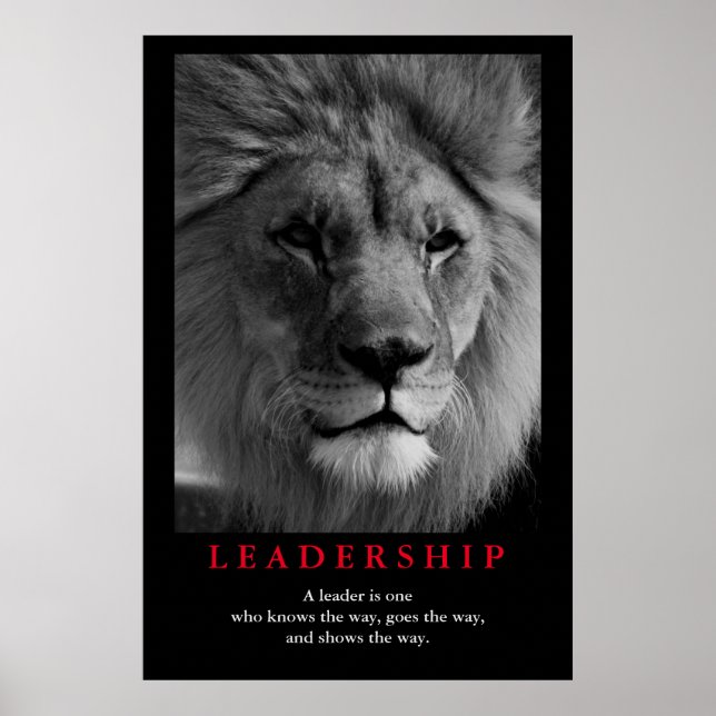 Inspirational Leadership Quote Lion Pride Poster (Front)