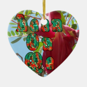 Inspirational Lean On Me Floral Skyward Art Print  Ceramic Tree Decoration