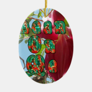 Inspirational Lean On Me Floral Skyward Art Print  Ceramic Tree Decoration