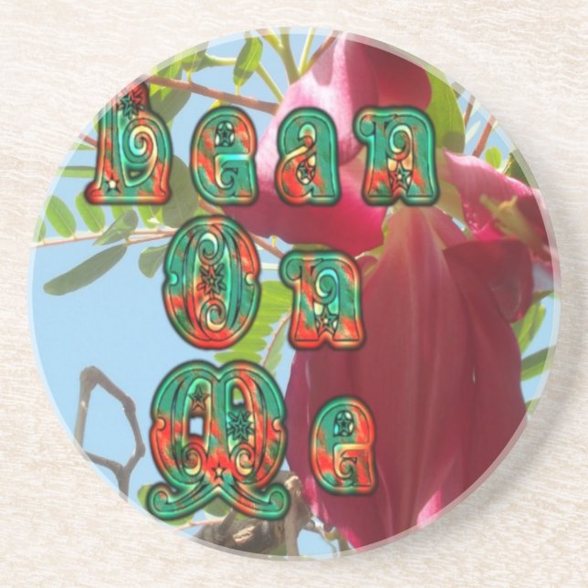 Inspirational Lean On Me Floral Skyward Art Print  Coaster (Front)