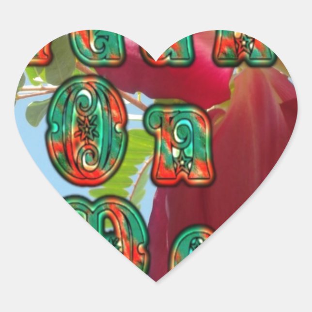 Inspirational Lean On Me Floral Skyward Art Print  Heart Sticker (Front)