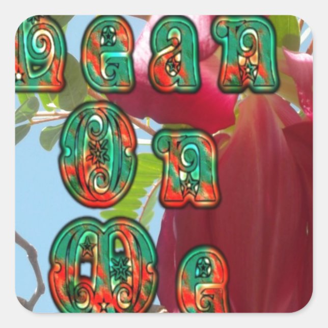 Inspirational Lean On Me Floral Skyward Art Print  Square Sticker (Front)