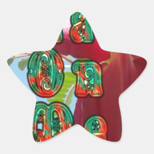 Inspirational Lean On Me Floral Skyward Art Print  Star Sticker