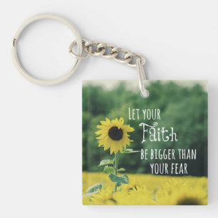 Inspirational: Let Your Faith Be Bigger Than Fear Key Ring