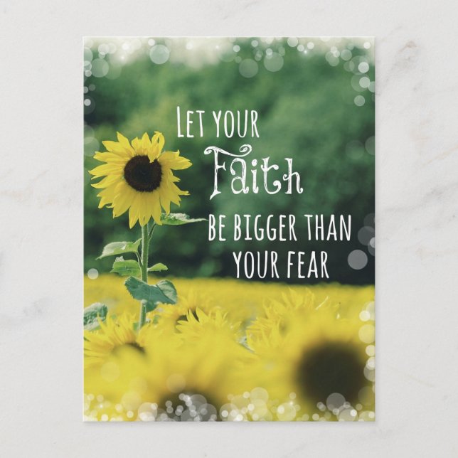 Inspirational: Let Your Faith Be Bigger Than Fear Postcard (Front)