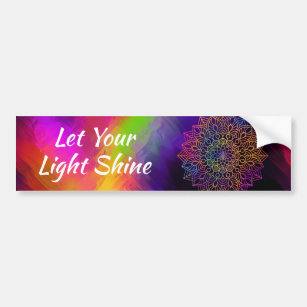 Inspirational Let Your Light Shine Mandala Bumper Sticker
