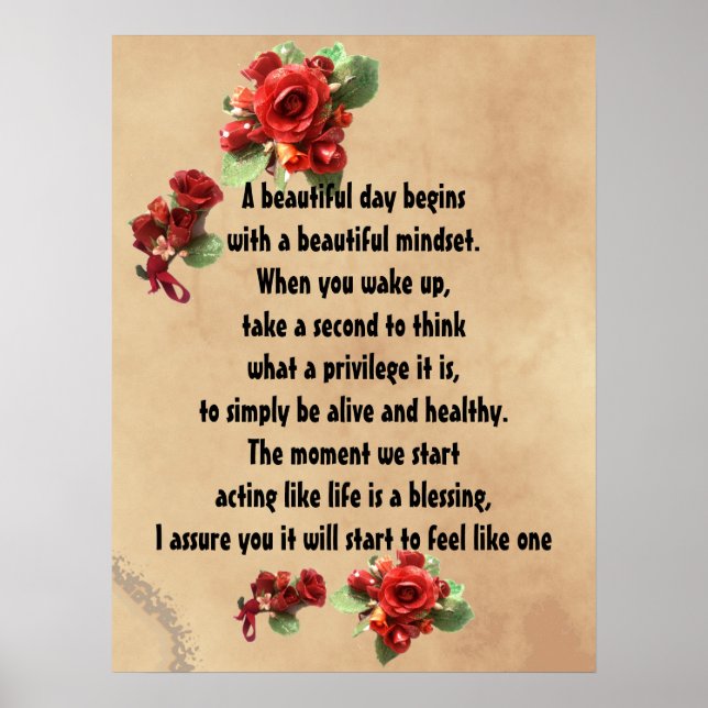 Inspirational Life Is A  Blessing Quote Poster (Front)