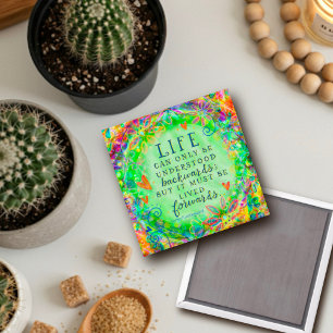 Inspirational Life is Confusing Quote Pretty Heart Magnet
