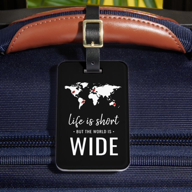 Inspirational | Life is Short Travel Quote Luggage Tag (Front Insitu 2)