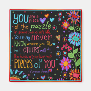 Inspirational Life Quote Colourful Pretty Magnet