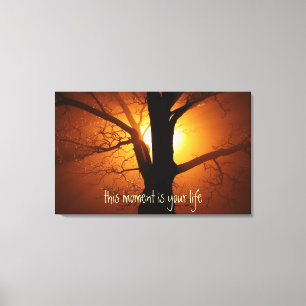 Inspirational Life Quote with Sun Canvas Print