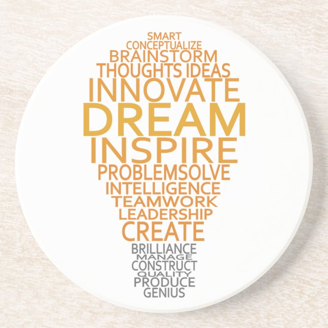 Inspirational Light Bulb custom coaster (Front)