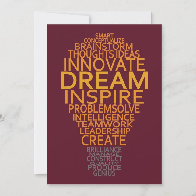 Inspirational Light Bulb custom invitations (Front)