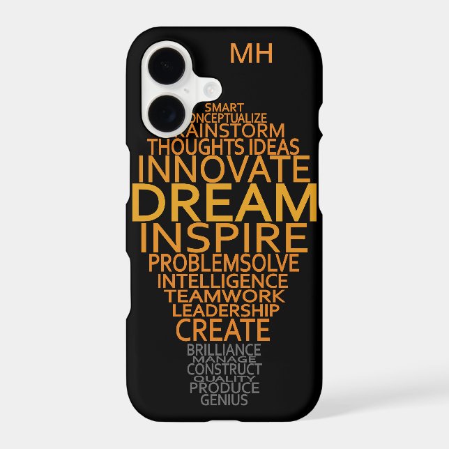 Inspirational Light Bulb custom monogram cases (Back)