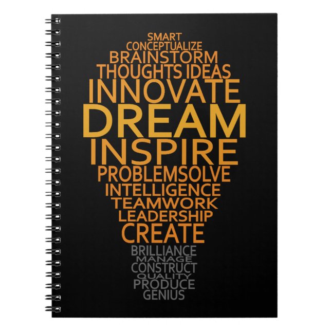 Inspirational Light Bulb custom notebook (Front)