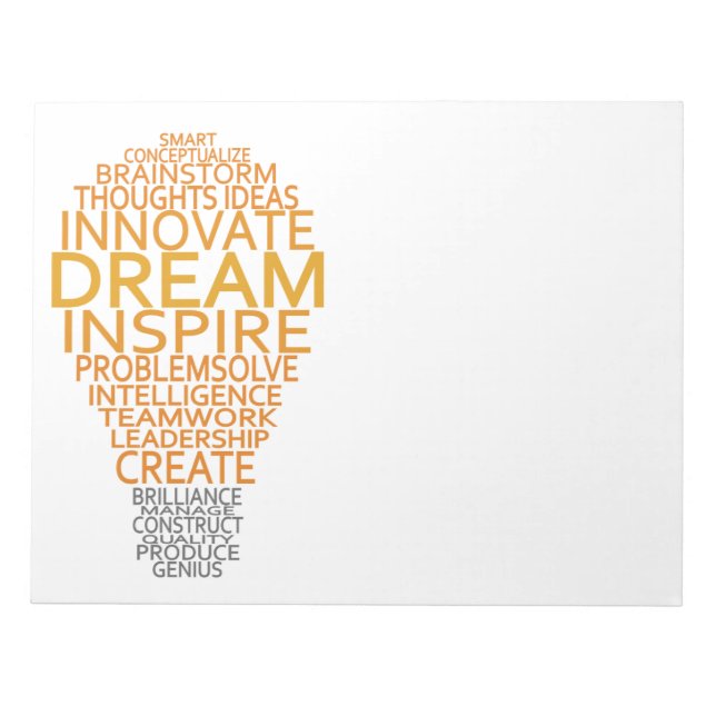 Inspirational Light Bulb custom notepad (Front)