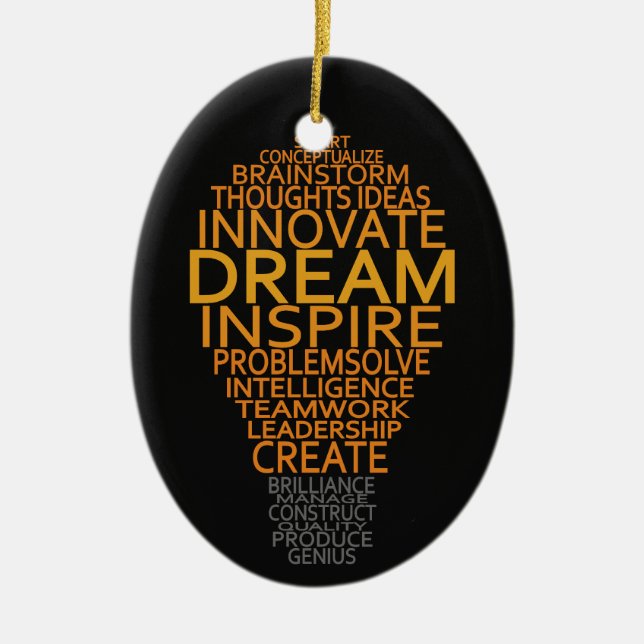 Inspirational Light Bulb custom ornament (Front)